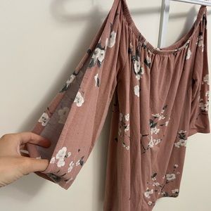 Off the shoulder pink flower Dynamite